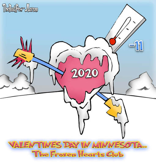 This Valentines Cartoon features Minnesota and  the Frozen Hearts Club