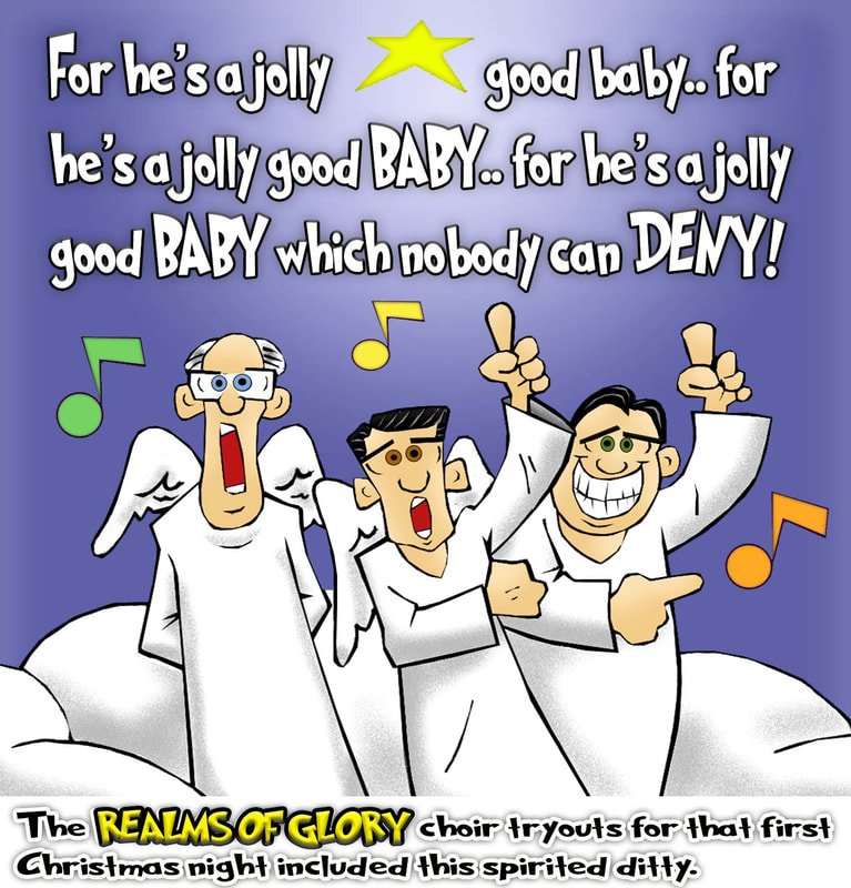 This Christmas cartoon features the Realms of Glory Angel Choir