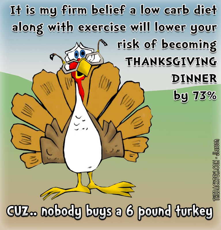 This Thanksgiving cartoon features turkey on a diet