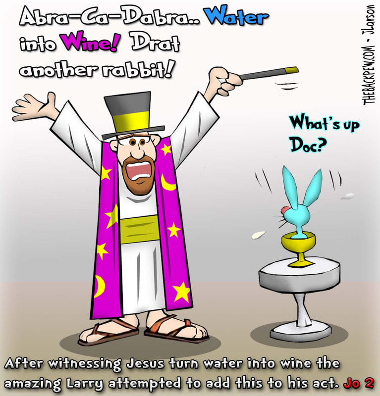 gospel cartoons, christian cartoons, water into wine cartoons, Jesus cartoons, John 2, miracles of Jesus cartoons, John 2 cartoons
