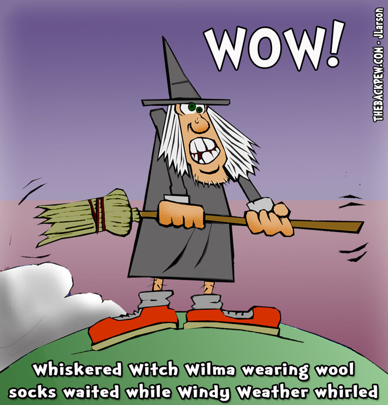 halloween cartoons, christian cartoons, witch on a broom cartoons