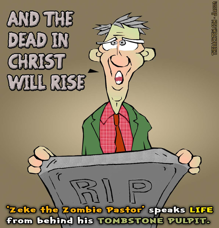 halloween cartoons, christian cartoons, zombie preacher cartoons